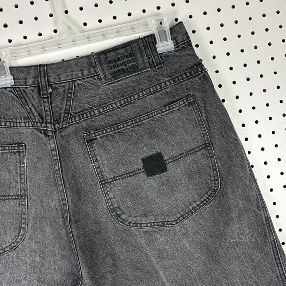 Marithe Francois Girbaud Black Baggy Shorts 38 Hip Hop 90s Wide Leg Gothic Skate - Picture 2 of 7